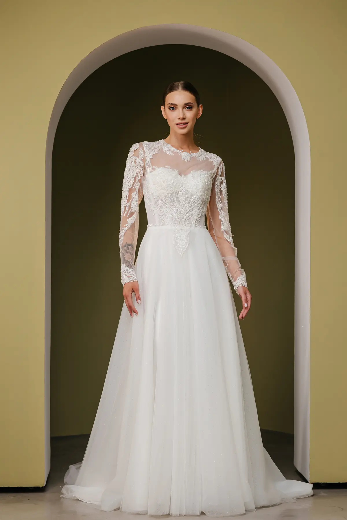 Collection 1 Dress 01, bridal gown front view